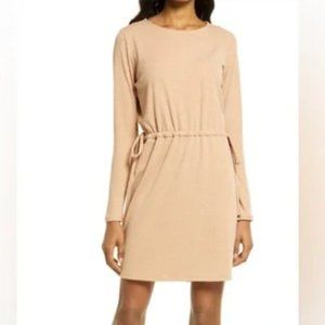 Charles Henry Long Sleeve Knit Dress - Camel - Medium